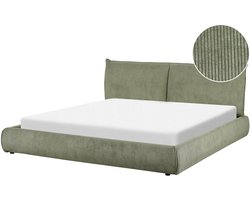 BELIANI VINAY - Waterbed - Olijfgroen - 180 x 200 cm - Corduroy