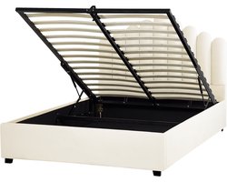 BELIANI VINCENNES - Bed met opbergruimte - Wit - 140 x 200 cm - Fluweel