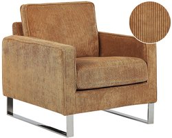 BELIANI VIND - Fauteuil - Lichtbruin - Corduroy