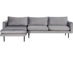 BELIANI VINTERBRO - Hoekbank - Grijs - Rechtszijdig - Fluweel