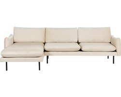 BELIANI VINTERBRO - Hoekbank - Lichtbeige - Rechtszijdig - Fluweel