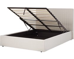 BELIANI VION - Bed met opbergruimte - Beige - 140 x 200 cm - Polyester
