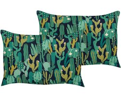 BELIANI VIOZENE - Tuinkussen set van 2 - Groen - 40 x 60 cm - Polyester