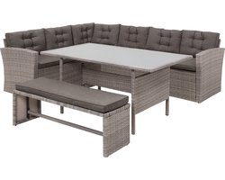 Beliani VITERBO - Loungeset voor 8 - Grijs - PE rotan