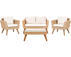 BELIANI VITTORIA - Loungeset voor 4 - Gebroken wit - PE rotan