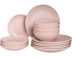 BELIANI VIVANI - Servies set van 18 - Roze - Steengoed