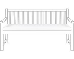 BELIANI VIVARA - Tuinkussen - Gebroken wit - 152 x 54 cm - Polyester