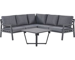Beliani VIZZINI - Loungeset voor 5 - Zwart - Aluminium
