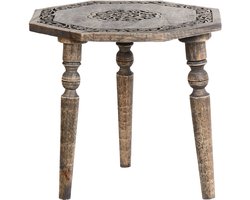 BELIANI WANDILO - Bijzettafel - Donkerbruin - 48 x 48 cm - Mangohout