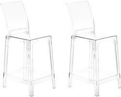 Beliani WELLINGTON - Barkruk set - Transparant - Polycarbonaat
