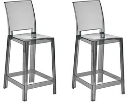 BELIANI WELLINGTON - Barkruk set - Zwart - Polycarbonaat