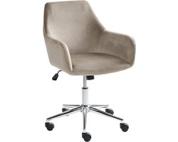 BELIANI WELLSTON - Bureaustoel - Taupe - Fluweel