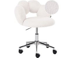 BELIANI WHIZZY - Kinderbureaustoel - Wit - Bouclé