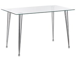 BELIANI WINSTON - Eettafel - Zilver - 70 x 120 cm - Veiligheidsglas