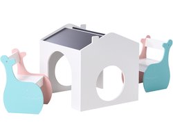 BELIANI WOOLI - Kindertafel met stoelen set - Meerkleurig - MDF