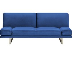 BELIANI YORK - Slaapbank 2-zits - Marineblauw - Fluweel