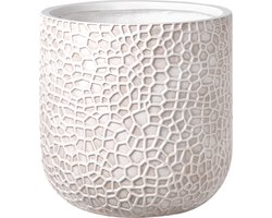 BELIANI YUHUA - Bloempot - Lichtbeige - 43 x 43 x 42 cm - Klei-vezelmengsel