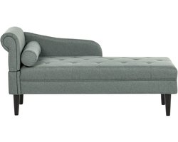 BELIANI YVOIRE - Chaise longue - Groen - Linkszijdig - Stof