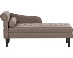BELIANI YVOIRE - Chaise longue - Taupe - Linkszijdig - Stof