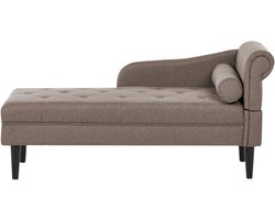 BELIANI YVOIRE - Chaise longue - Taupe - Rechtszijdig - Polyester