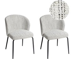 BELIANI ZANA - Eetkamerstoel set van 2 - Wit - Polyester
