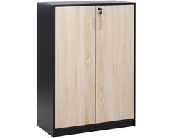 BELIANI ZEHNA - Sideboard - Lichthout/Zwart - 117 cm - Vezelplaat