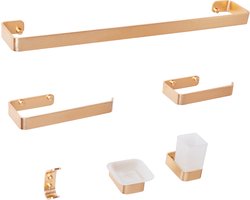 BELIANI ZORRITOS - 6-delige badkamer hardware set - Goud - Aluminium