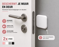 Beliora Deurstopper Set van 2 – Zelfklevend – Muurbeschermer tegen Deurklink – Geluiddempend – Wit