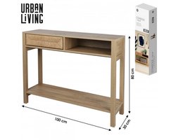 "BELLA" CONSOLEMEUBEL MET 1 LADE EN 1 NIS, MET TOUW, 100X30XH80CM
