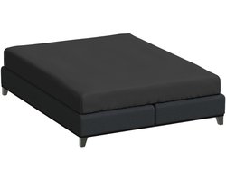 Bella Donna Tweepersoons Hoeslaken Jersey - antraciet-0213 140/200-160/220