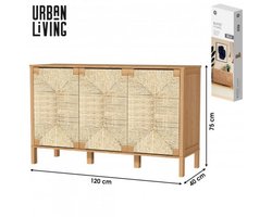 "BELLA" DRESSOIR MET 3 DEUREN, MET TOUW, 120X40XH75CM