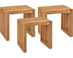 BELLANO - Tuinkrukjes set van 3 - Lichthout - Acaciahout
