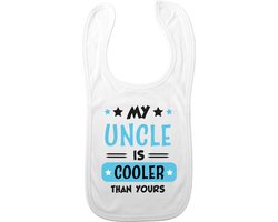 Bellatio Decorations Baby slabbetje - blauw - my uncle is cooler - kraam cadeau - morsdoek - oom
