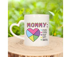 Bellatio Decorations Cadeau koffie/thee mok voor Mama - hartjes oor - lieve woorden - keramiek - 300 ml