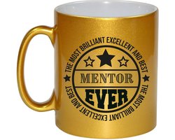 Bellatio Decorations Cadeau koffie/thee mok voor mentor - beste mentor - goud - 300 ml