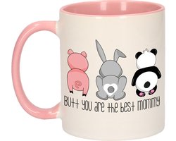 Bellatio Decorations Cadeau koffie/thee mok voor moeder - roze - beste mama - 300 ml - Moederdag