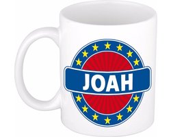 Bellatio Decorations - Joah voornaam - koffiemok - beker - wit/blauw - 300 ml - Cadeau - Heren - Collega - Vaderdag - Verjaardag