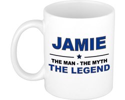 Bellatio Decorations naam cadeau mok - Jamie - man myth legend - koffiemok - 300 ml - collega - vaderdag