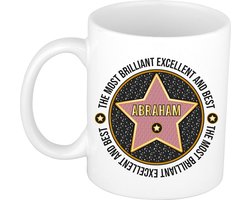 Bellatio Decorations Naam mok Abraham - wit - Most Brilliant - keramiek - 300 ml - collega beker - cadeau
