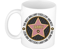 Bellatio Decorations Naam mok Danny - wit - Most Brilliant - keramiek - 300 ml - collega beker - cadeau