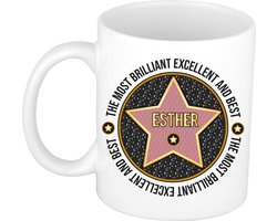 Bellatio Decorations Naam mok Esther - wit - Most Brilliant - keramiek - 300 ml - collega beker - cadeau