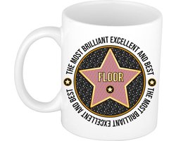 Bellatio Decorations Naam mok Floor - wit - Most Brilliant - keramiek - 300 ml - collega beker - cadeau