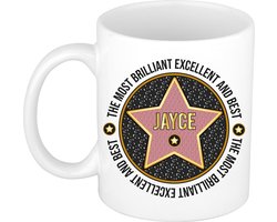 Bellatio Decorations Naam mok Jayce - wit - Most Brilliant - keramiek - 300 ml - collega beker - cadeau