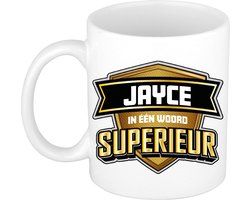 Bellatio Decorations Naam mok Jayce - wit - Superieur - keramiek - 300 ml - collega beker - cadeau