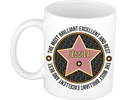 Bellatio Decorations Naam mok Jessica - wit - Most Brilliant - keramiek - 300 ml - collega beker - cadeau