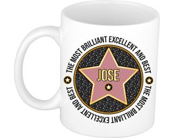 Bellatio Decorations Naam mok Jose - wit - Most Brilliant - keramiek - 300 ml - collega beker - cadeau