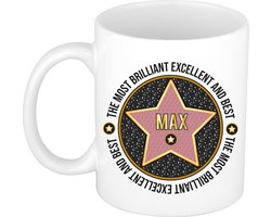Bellatio Decorations Naam mok Max - wit - Most Brilliant - keramiek - 300 ml - collega beker - cadeau