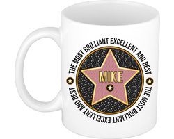 Bellatio Decorations Naam mok Mike - wit - Most Brilliant - keramiek - 300 ml - collega beker - cadeau