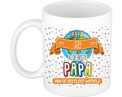 Bellatio Decorations Naam mok papa Jay - wit - de beste - keramiek - 300 ml - Vaderdag - cadeau