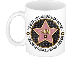 Bellatio Decorations Naam mok Sam - wit - Most Brilliant - keramiek - 300 ml - collega beker - cadeau